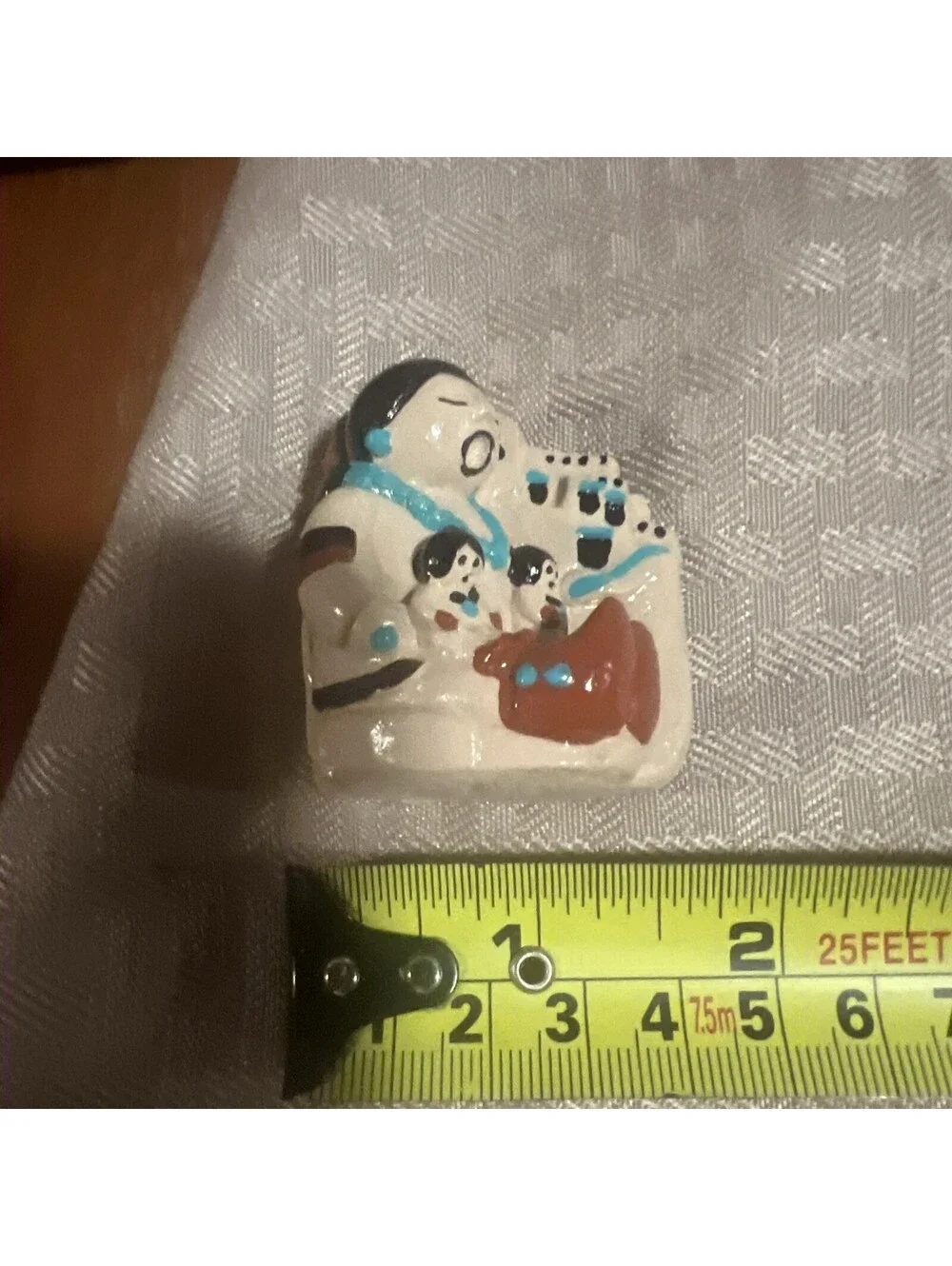 Vintage Handmade Ceramic Southwestern Magnets Folk Art Lot of 4 1990s handpaint